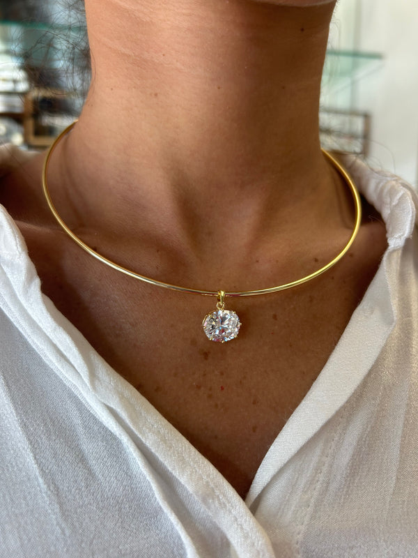 Wired Solitaire Necklace