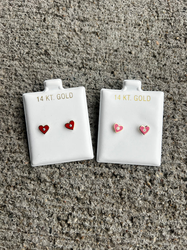 14k Gold Enamel Earrings