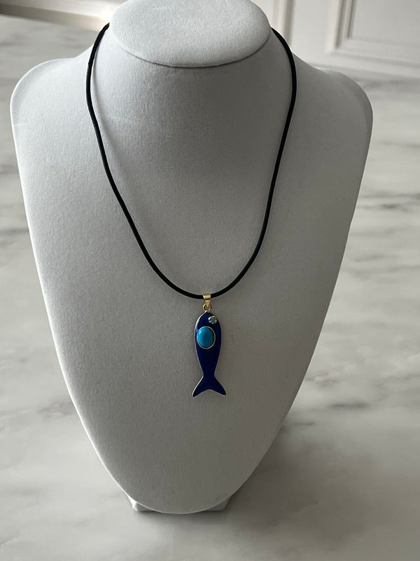 Sea Blue Fish Rope Choker