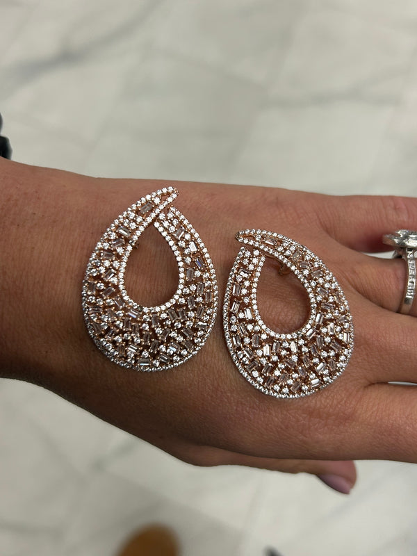 Reina Rose Gold Statement Earrings