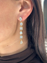 Multi Shape Bezel Drop Earrings