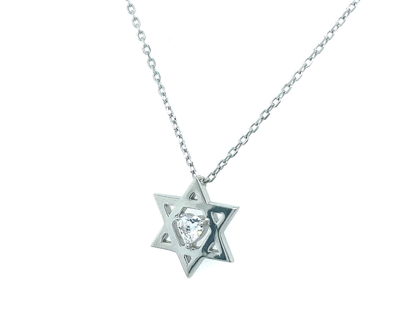 Star of David Heart Necklace