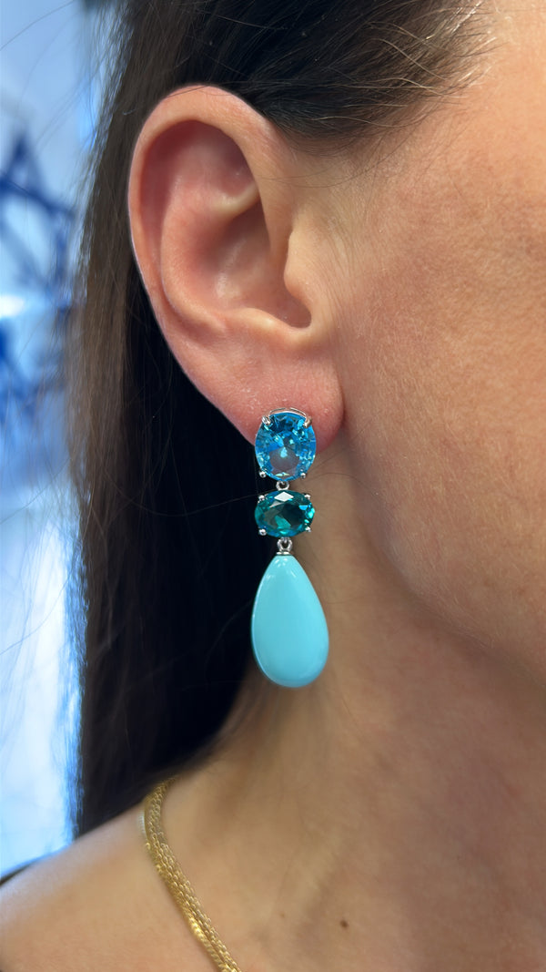 Colored Teardrop Statement Earrings