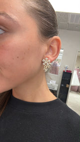 Flower Drop Statement Earrings