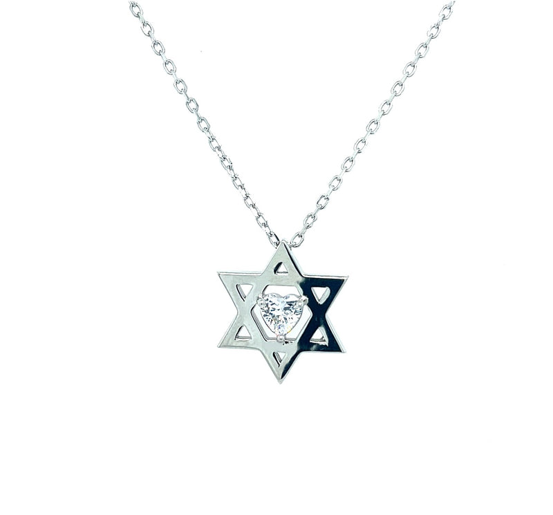 Star of David Heart Necklace