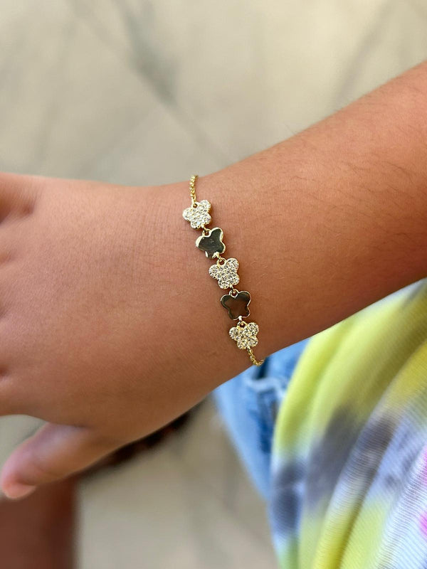 Little Girl Butterfly Cz Bracelet