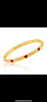 Enamel Heart 14k Plated Bangles