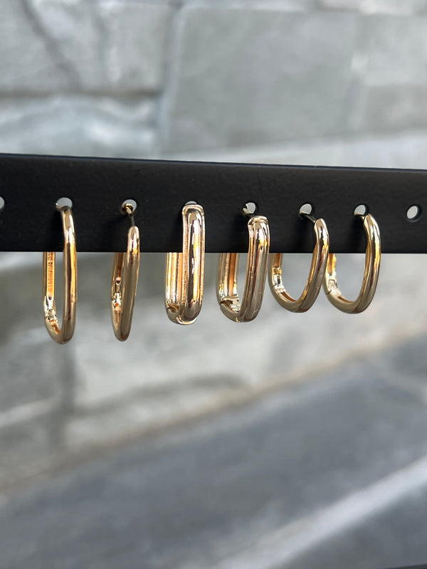 Solid Graduate Width Paperclip  earring comb