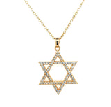 Large Pave Star of David Necklace