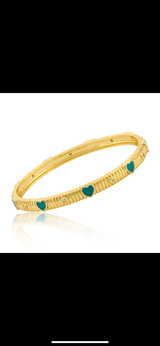 Enamel Heart 14k Plated Bangles