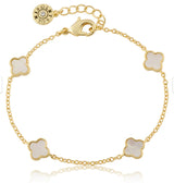 14K Gold Plated 8mm Flower Chain Bracelet