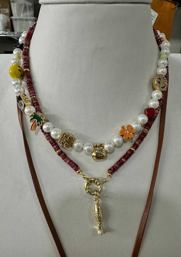 Crimson Fish Necklace