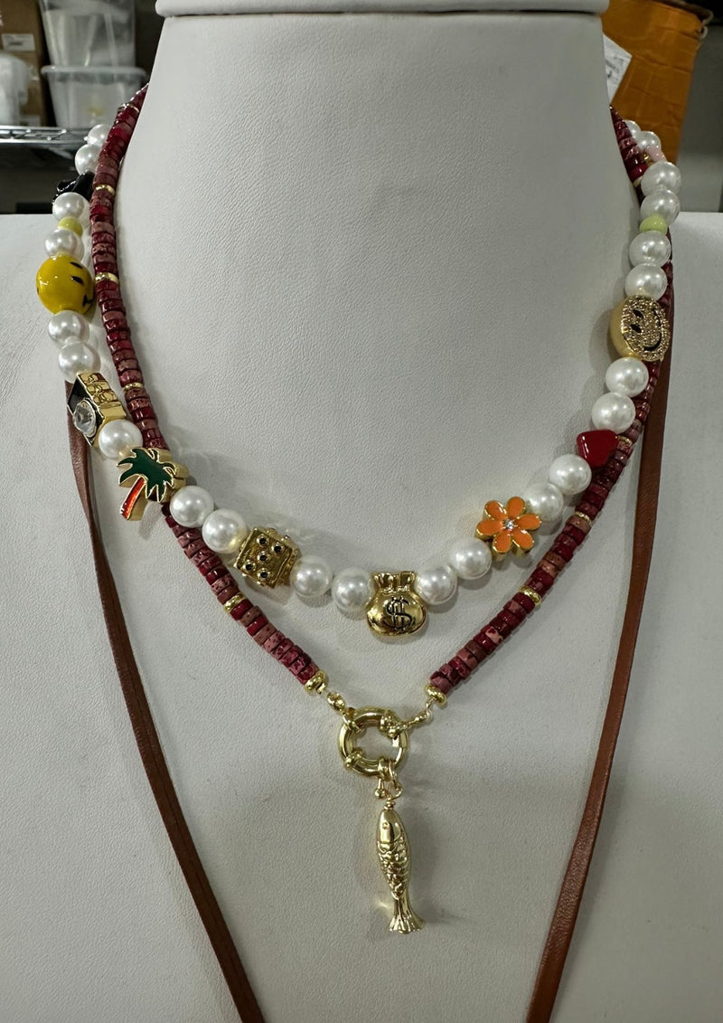 Crimson Fish Necklace