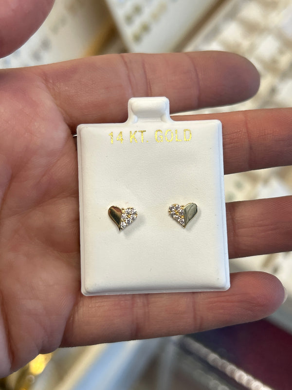 Heart 14k gold half and half