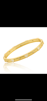 Enamel Heart 14k Plated Bangles