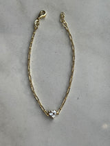 Heart Solitaire Paperclip Bracelet