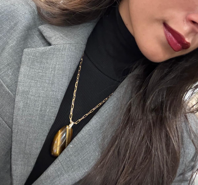 Paperclip Brown Pendant