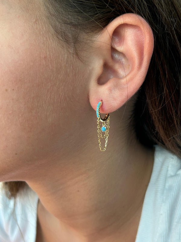 Emily Turquoise Chain Earrings