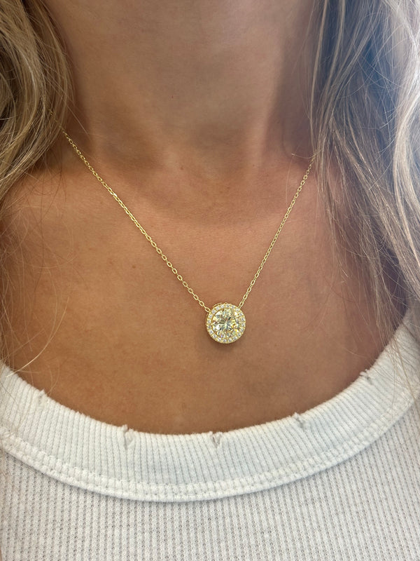 Canary Solitaire Necklace