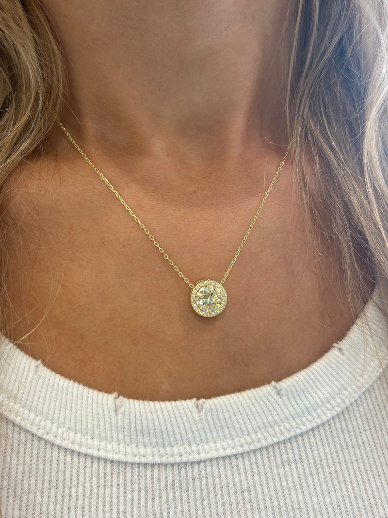 Canary Solitaire Necklace