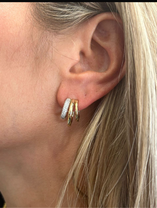 Alexa Tri Two Tone Hoop