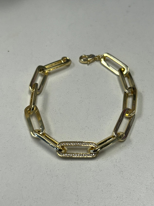 Chunky Pave Paperclip Bracelet