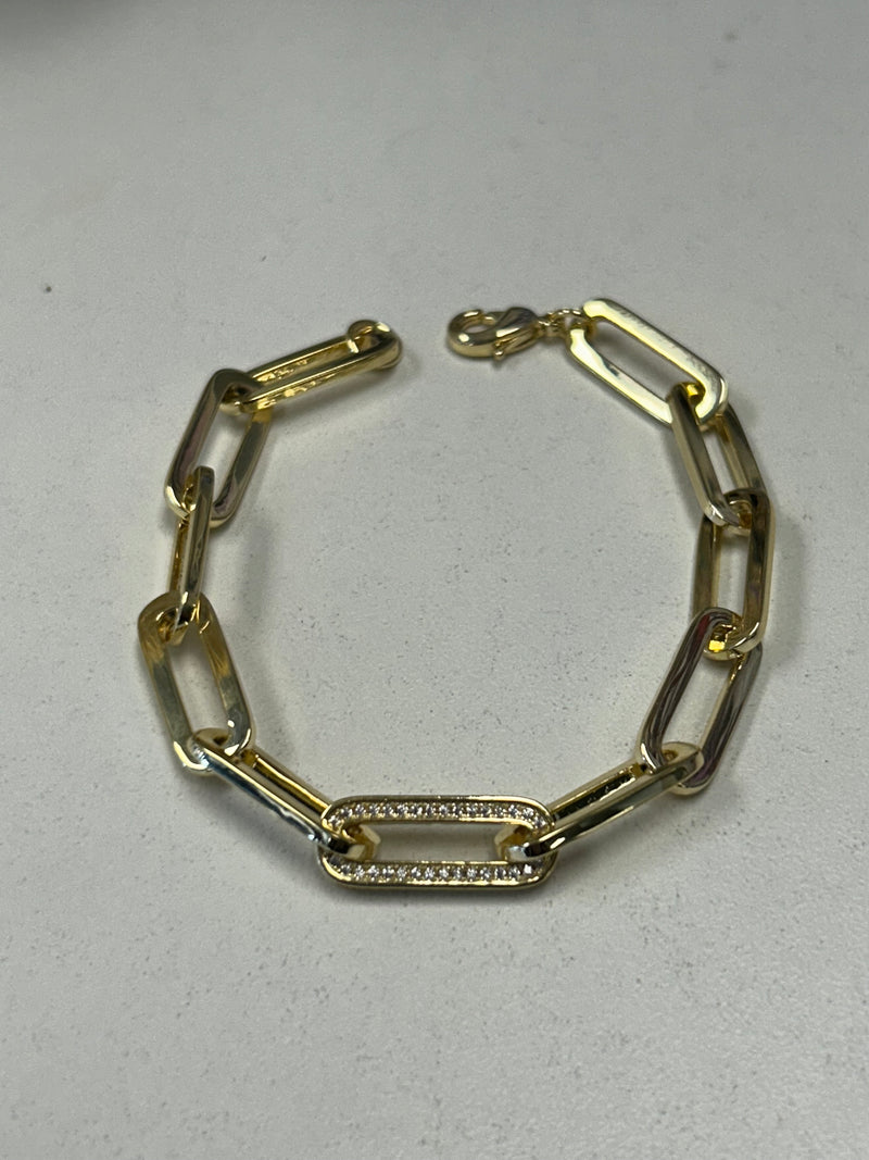 Chunky Pave Paperclip Bracelet