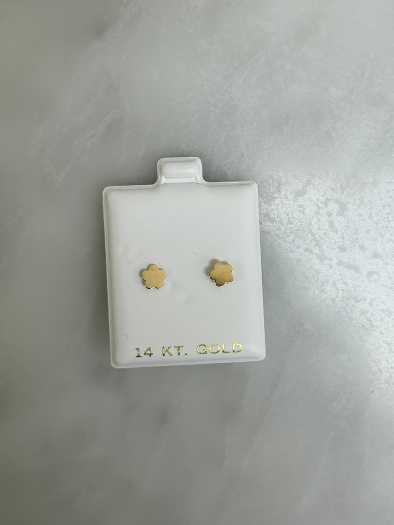 14k gold flower Screwbacks