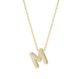 Crystal Initial Bubble Necklace