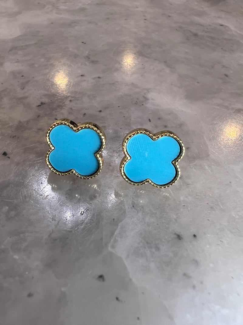 Four Clover 14k Plated Earrings