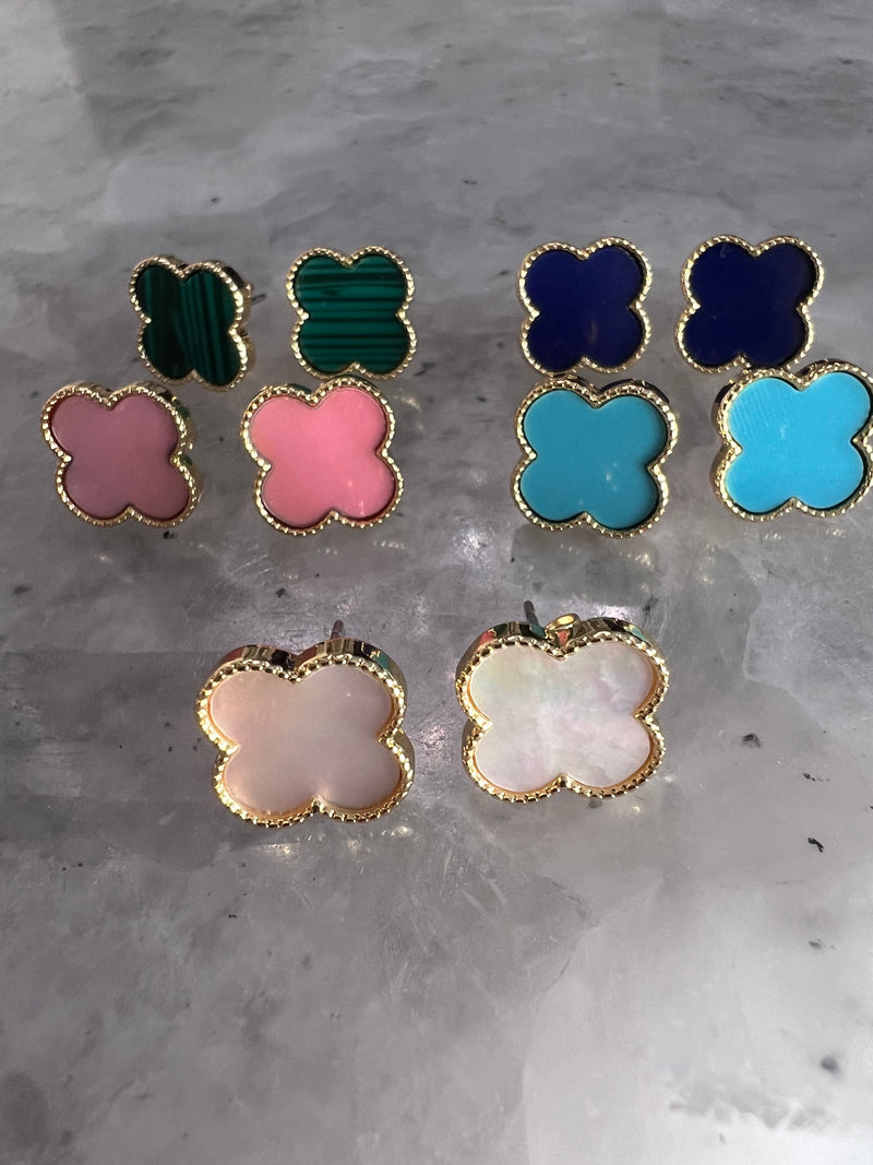 Four Clover 14k Plated Earrings