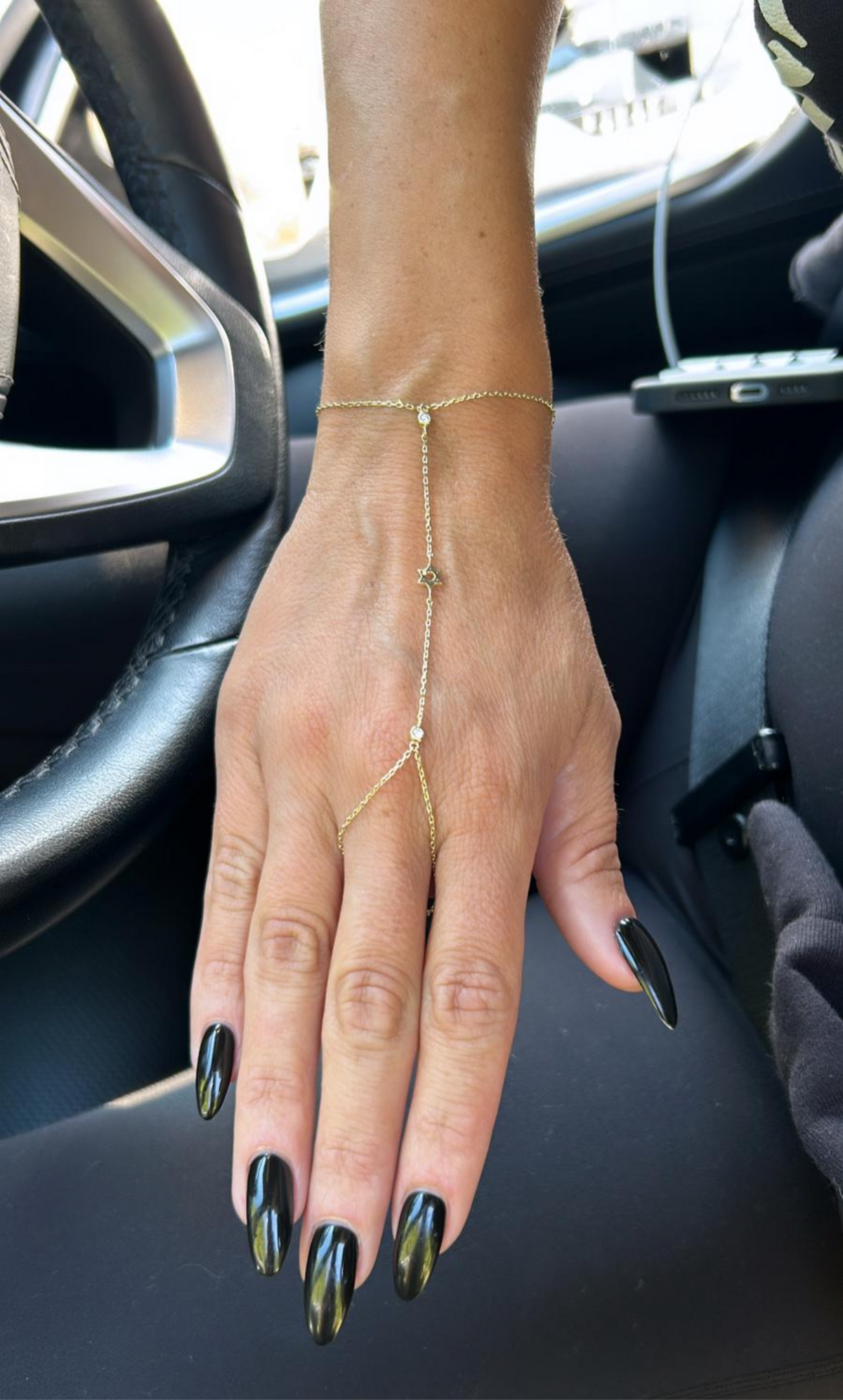 Star of David Hand Chain with Cz – Topaz & Ruby