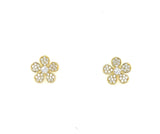 Small Pave Flower Stud