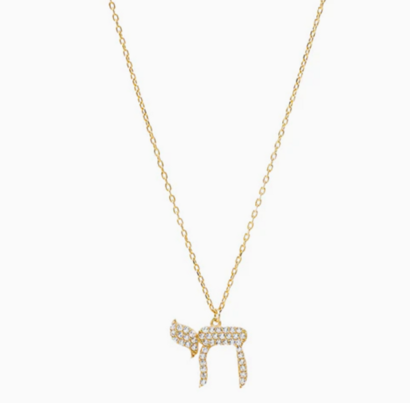 Pave Chai Pendant Necklace