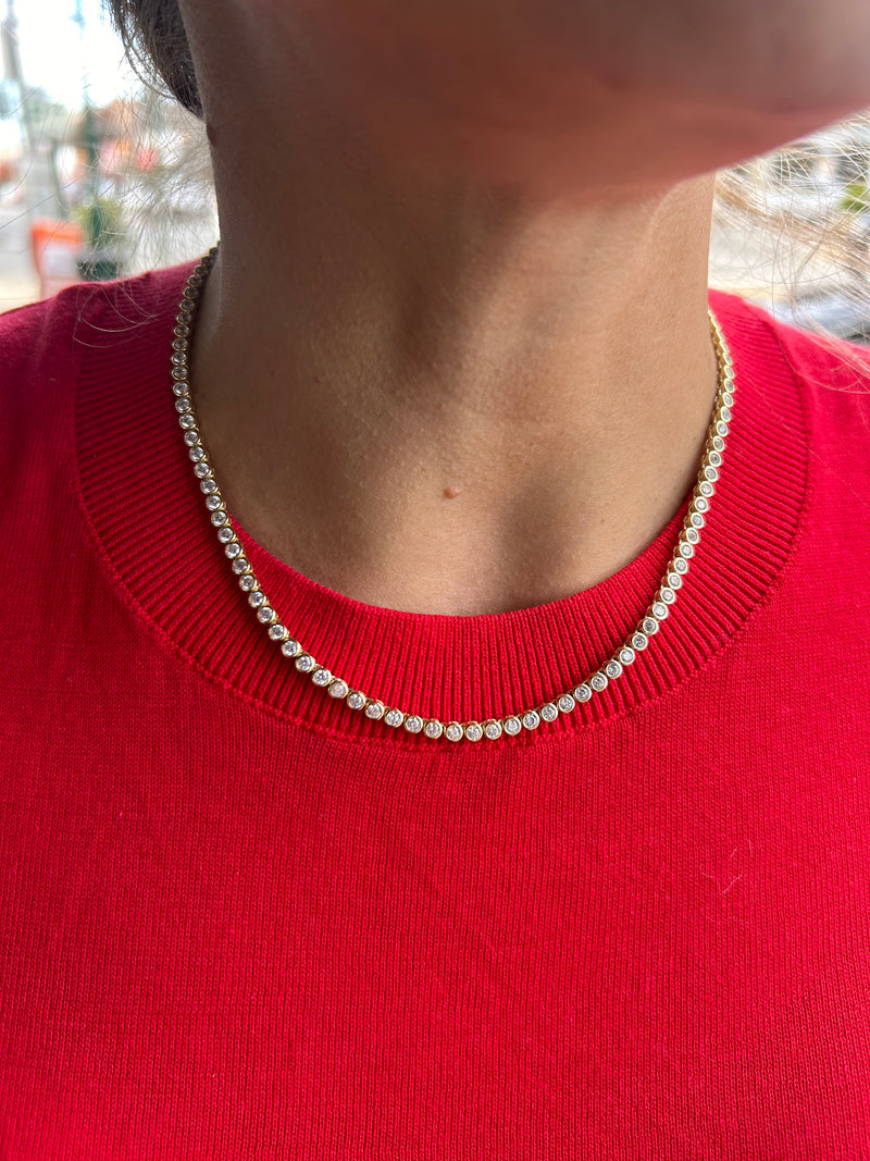 Bezel Tennis Necklace