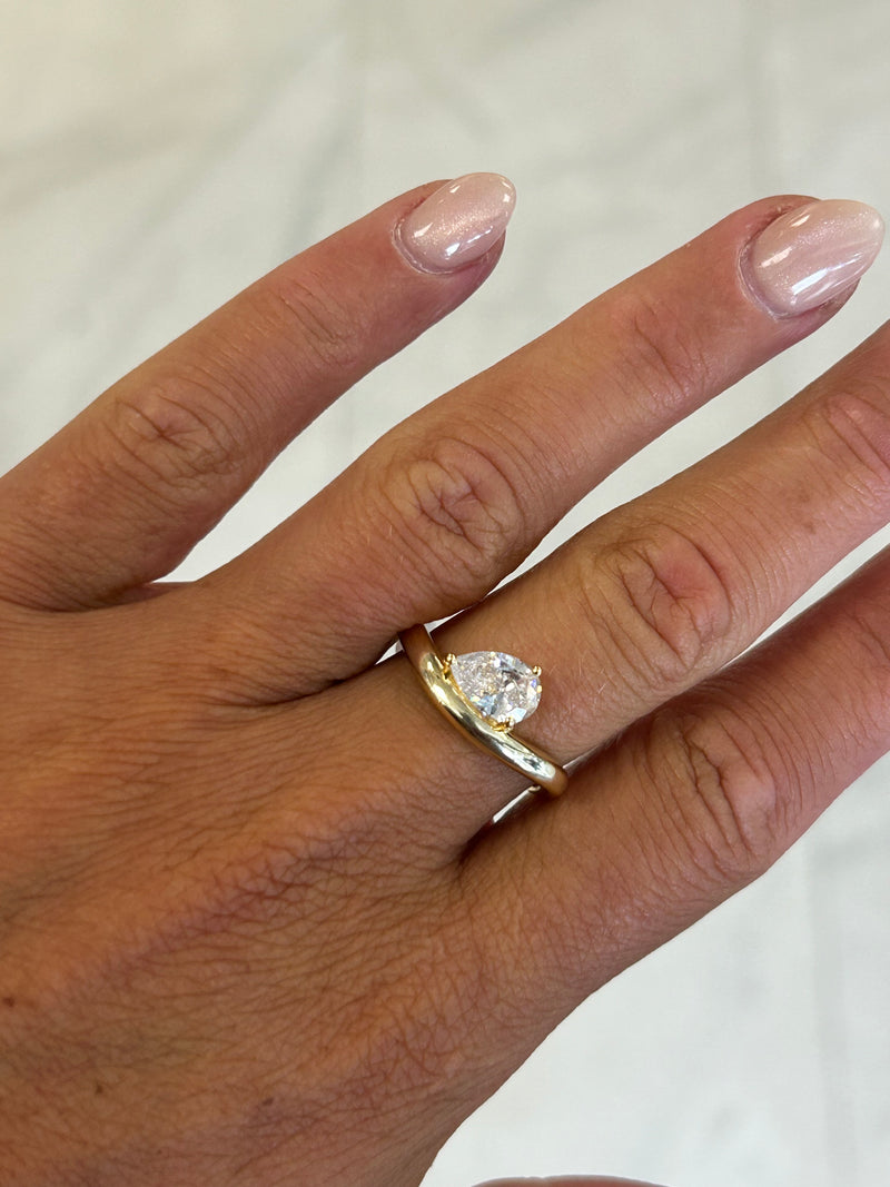 Floating Teardrop Ring