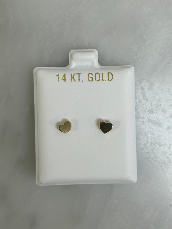 Solid 14k gold heart Screwbacks