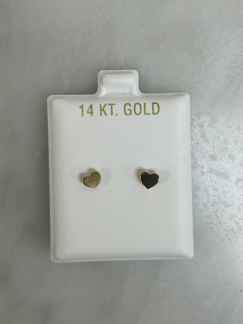 Solid 14k gold heart Screwbacks