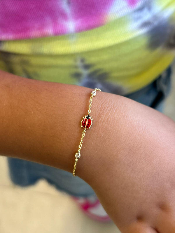 Little Girl Lady Bug Bracelet