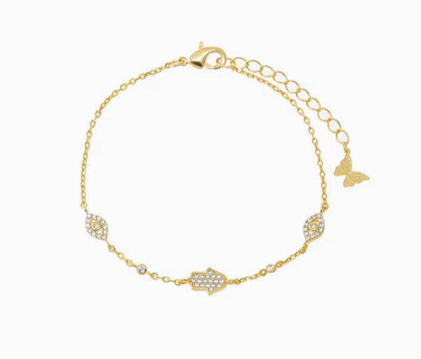 Hamsa & Evil Eye Charm Bracelet