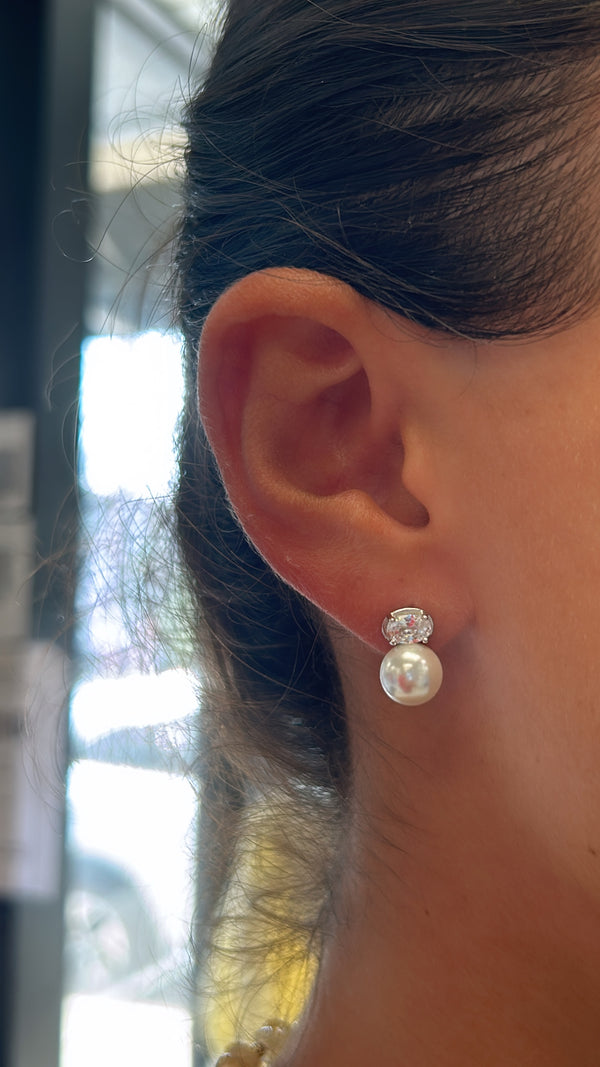CZ and Pearl Stud