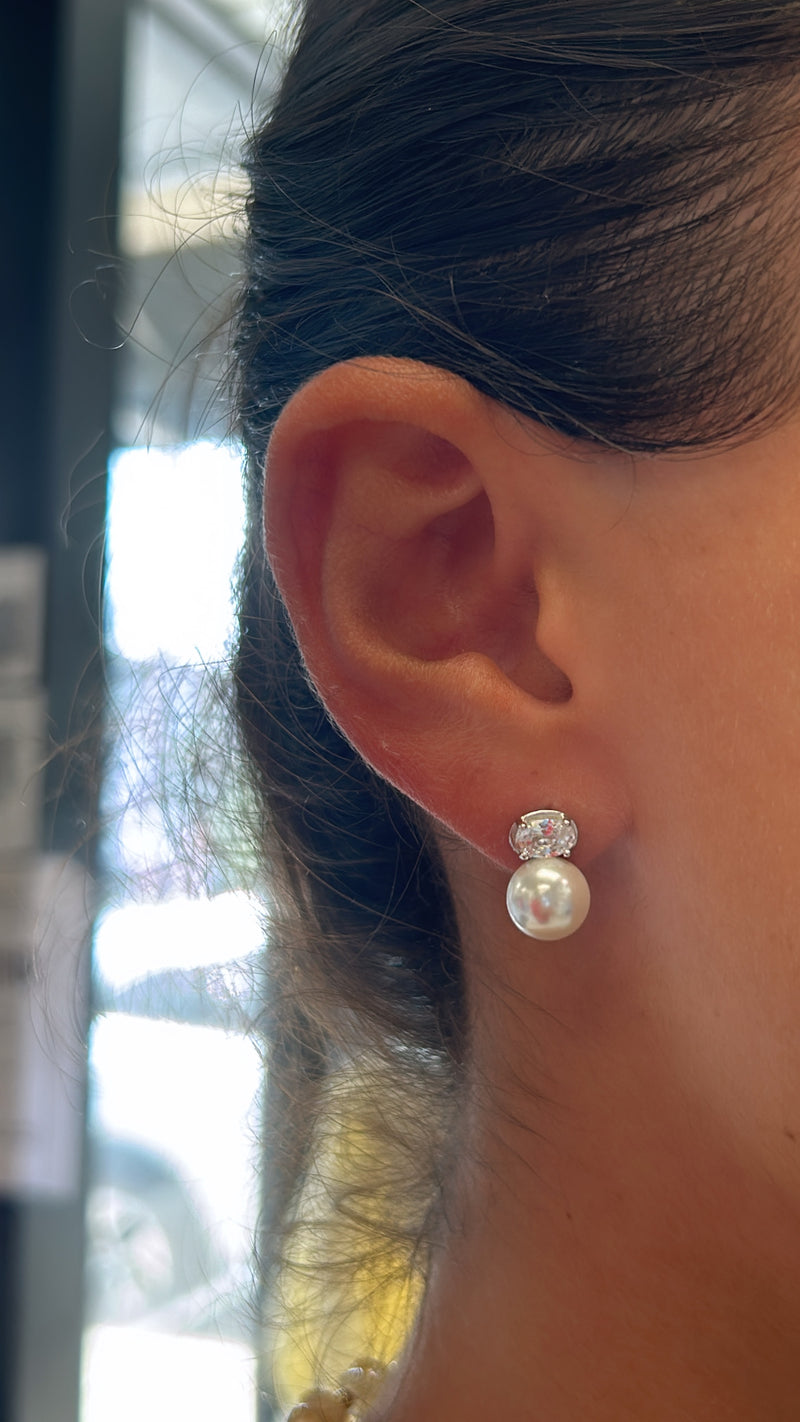 CZ and Pearl Stud