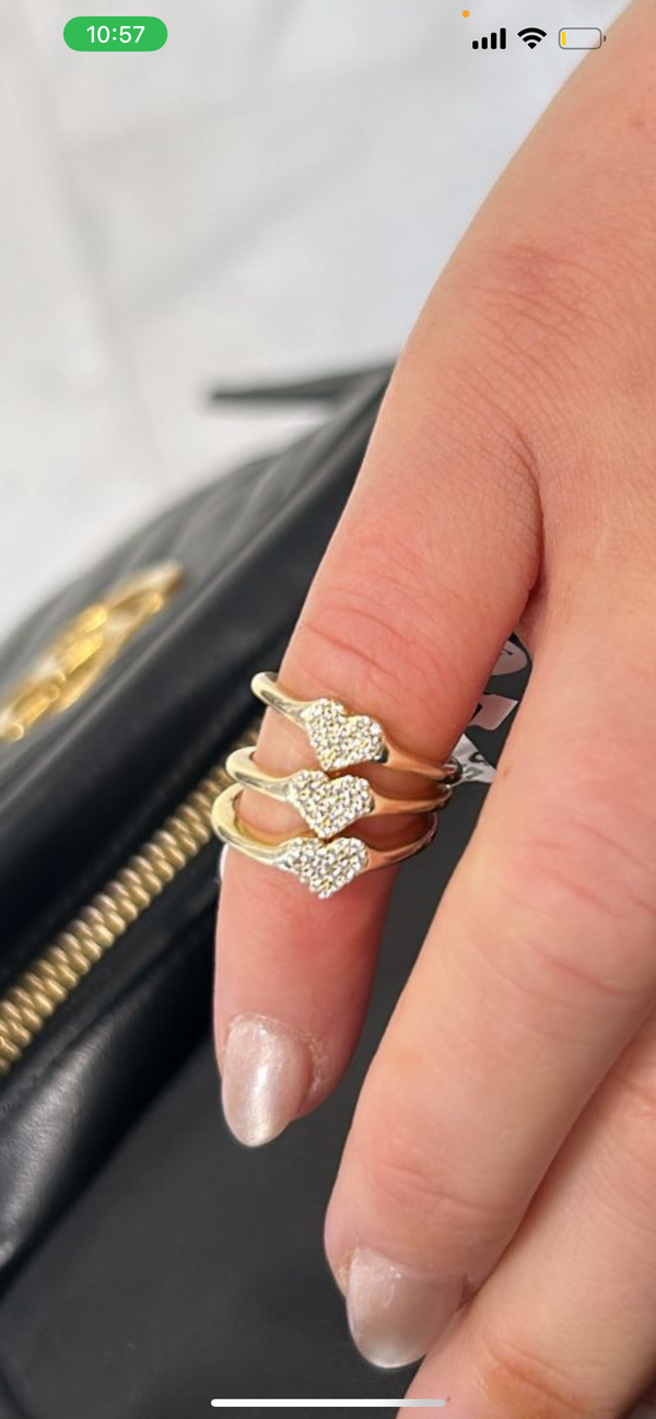 Pave Heart  Ring