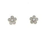 Small Pave Flower Stud