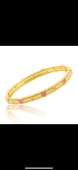 Enamel Heart 14k Plated Bangles