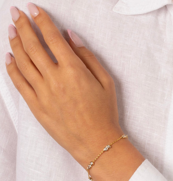 Multi Double CZ Bezel Charm Bracele