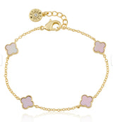 14K Gold Plated 8mm Flower Chain Bracelet