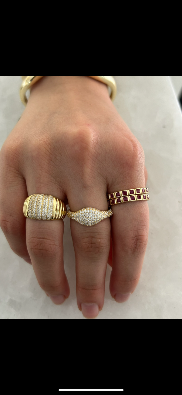 Ribbed Chunky Statement Ring