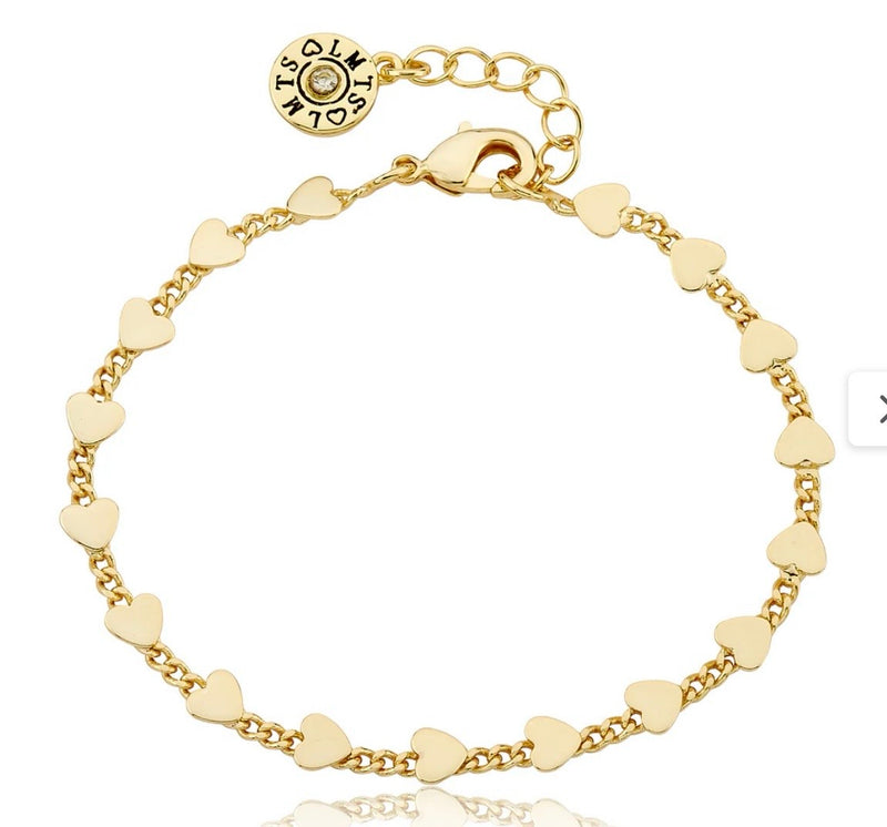 14k gold plated heart bracelet