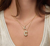 Crystal Initial Bubble Necklace